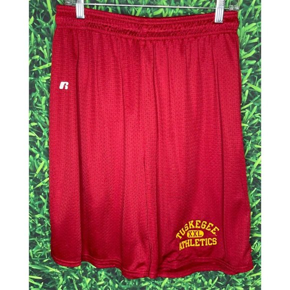 VTG Tuskegee University Tigers Athletics TU Shorts Large Crimson Red Gold HBCU - Picture 1 of 3